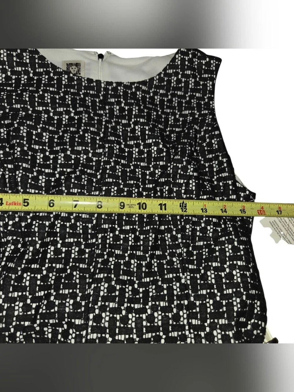 Anne Klein Black and White Sleeveless Fit-and-Flare Mini Dress